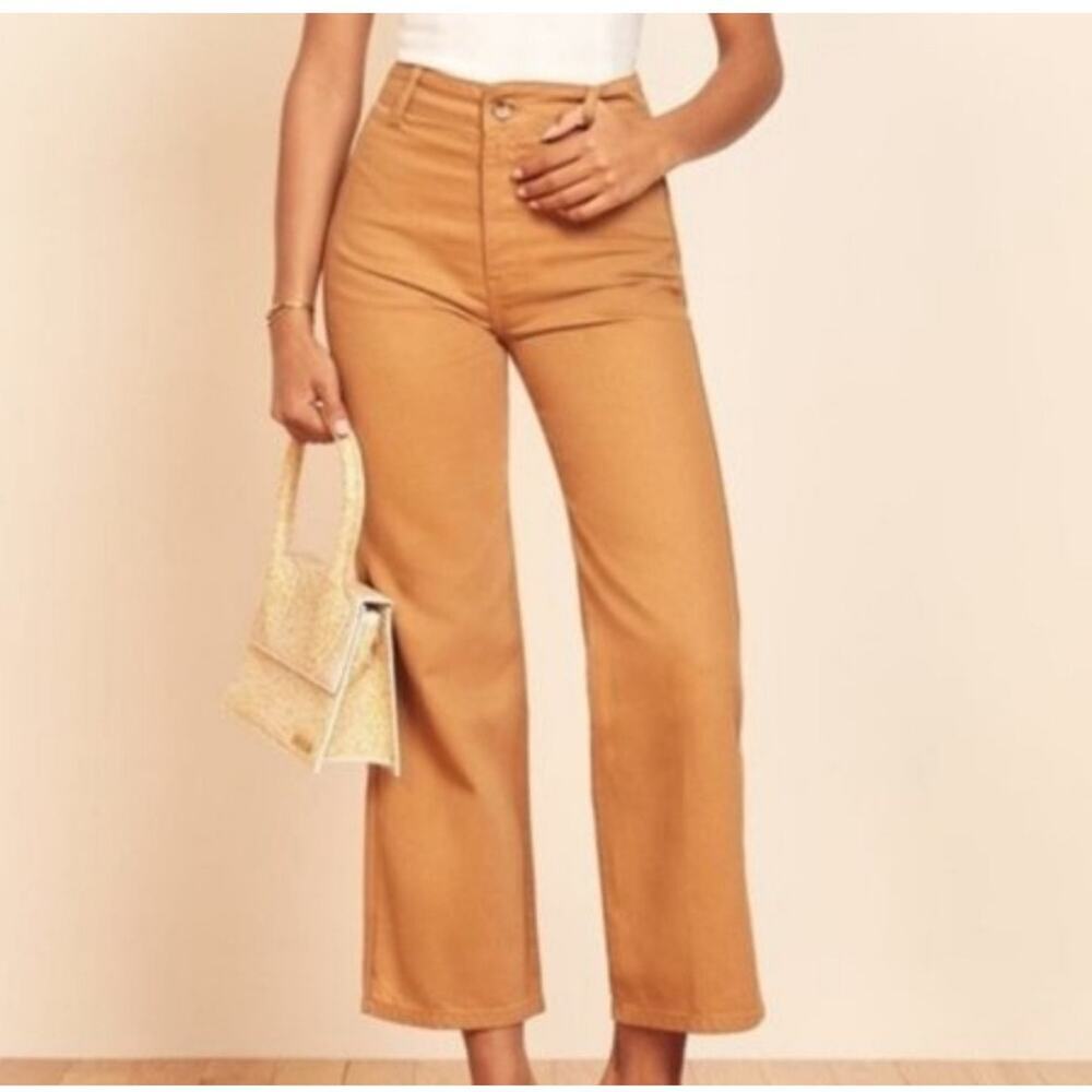 Reformation Marine Butterscotch Kick Flare Jeans Size 23